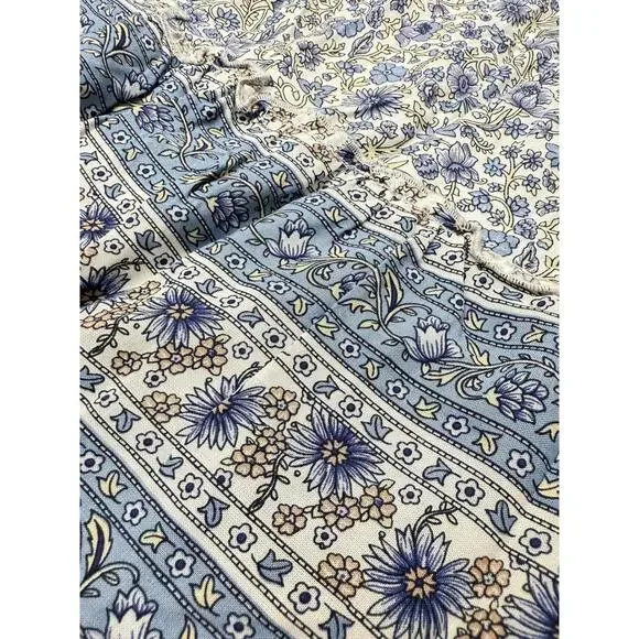 No Comment Blue Floral Tiered Maxi Skirt Elastic Waist‎ Lined RW228445 NWT L - Picture 4 of 8